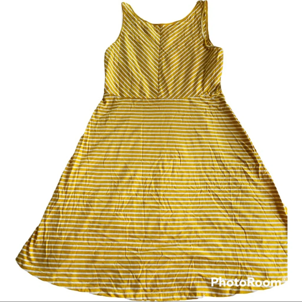 Old Navy girls dress sz XL NEW mustard yellow color w white stripes swim cover